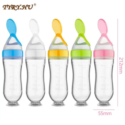 1PC Baby Feeding Bottle Toddler Silicone Squeeze Feeding Spoon Milk Bottle Baby Training Feeder Food Supplement