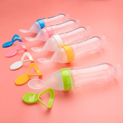 1PC Baby Feeding Bottle Toddler Silicone Squeeze Feeding Spoon Milk Bottle Baby Training Feeder Food Supplement