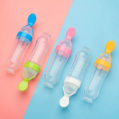 1PC Baby Feeding Bottle Toddler Silicone Squeeze Feeding Spoon Milk Bottle Baby Training Feeder Food Supplement