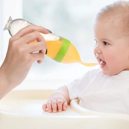 1PC Baby Feeding Bottle Toddler Silicone Squeeze Feeding Spoon Milk Bottle Baby Training Feeder Food Supplement