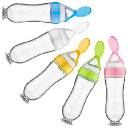 1PC Baby Feeding Bottle Toddler Silicone Squeeze Feeding Spoon Milk Bottle Baby Training Feeder Food Supplement