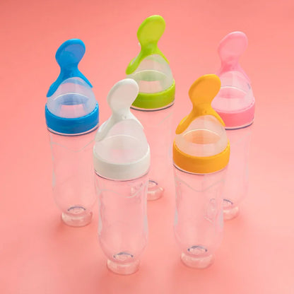 1PC Baby Feeding Bottle Toddler Silicone Squeeze Feeding Spoon Milk Bottle Baby Training Feeder Food Supplement