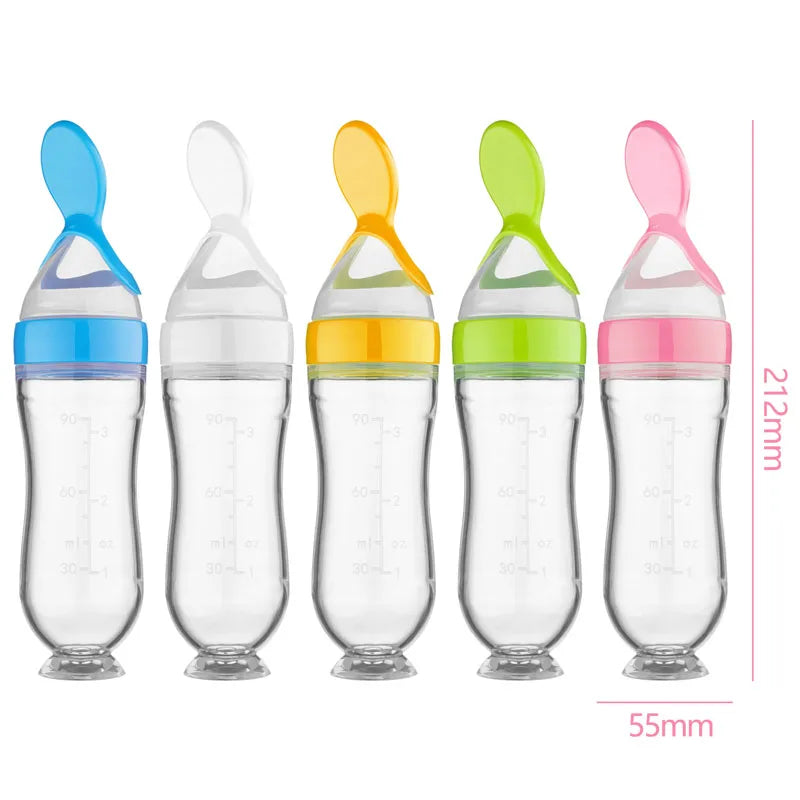 1PC Baby Feeding Bottle Toddler Silicone Squeeze Feeding Spoon Milk Bottle Baby Training Feeder Food Supplement