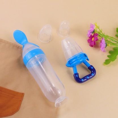 1PC Baby Feeding Bottle Toddler Silicone Squeeze Feeding Spoon Milk Bottle Baby Training Feeder Food Supplement