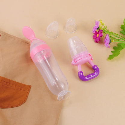 1PC Baby Feeding Bottle Toddler Silicone Squeeze Feeding Spoon Milk Bottle Baby Training Feeder Food Supplement